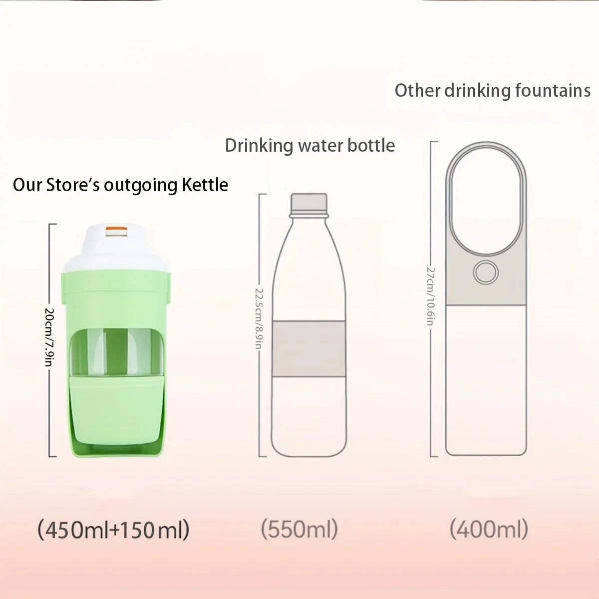 Portable Dog Water Bottle — 750ml Travel Dispenser for Walks & Hiking