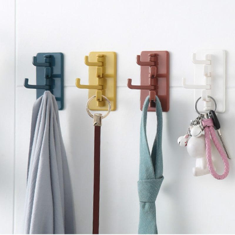 Rotating Self-Adhesive Wall Hook — 4 Pack