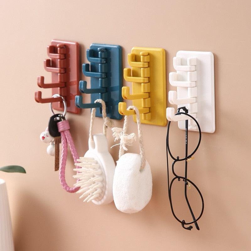 Rotating Self-Adhesive Wall Hook — 4 Pack