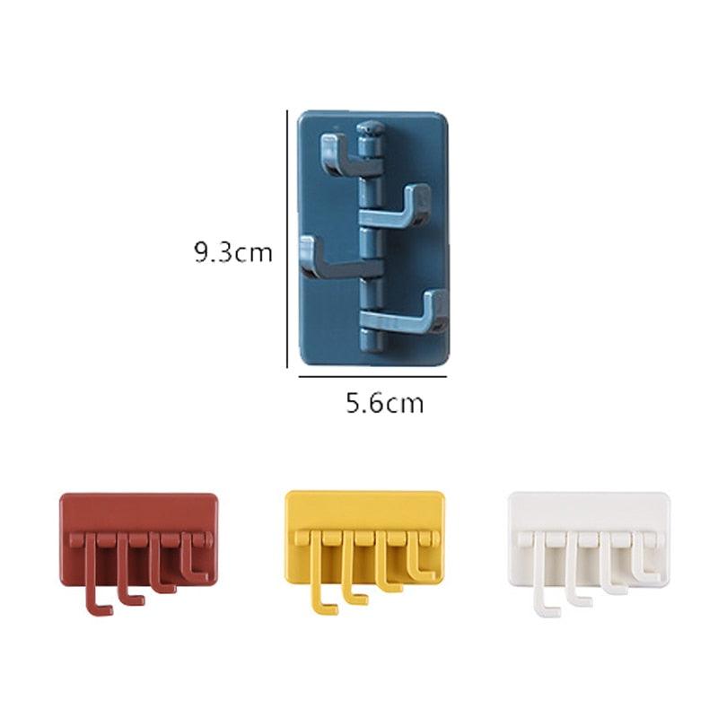 Rotating Self-Adhesive Wall Hook — 4 Pack